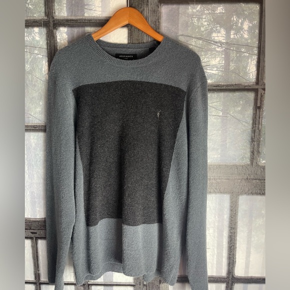 All Saints Lobke Gray and Black Men's Sweater - Picture 7 of 8